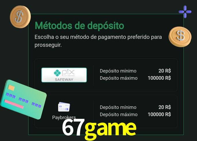 O cassino 67game oferece uma grande variedade de métodos de pagamento